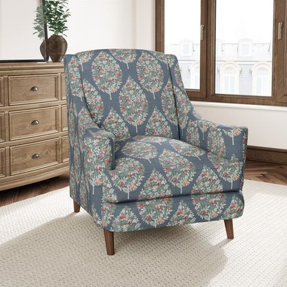 D3341 Floral Navy Blue Charlotte Fabrics