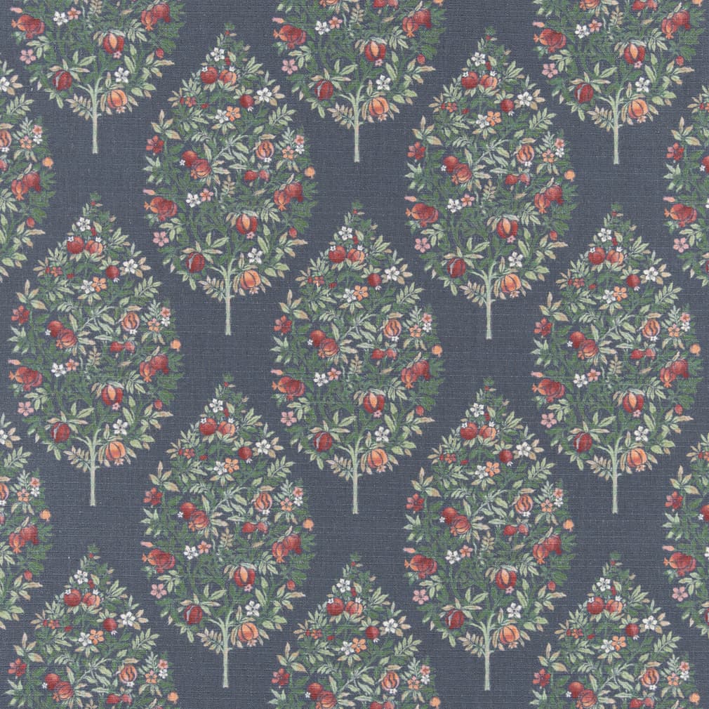 D3341 Floral Navy Blue Charlotte Fabrics