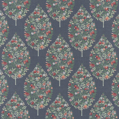 D3341 Floral Navy Blue Charlotte Fabrics
