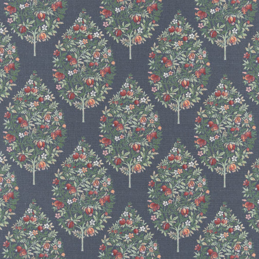 D3341 Floral Navy Blue Charlotte Fabrics