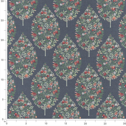 D3341 Floral Navy Blue Charlotte Fabrics