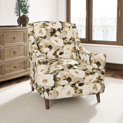 D3342 Floral Latte Beige & Taupe Charlotte Fabrics