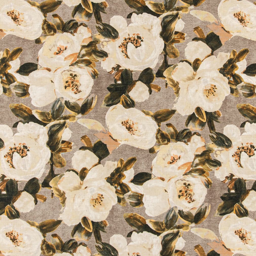 D3342 Floral Latte Beige & Taupe Charlotte Fabrics