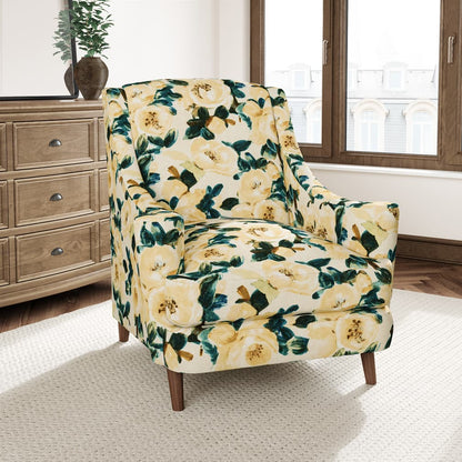 D3343 Floral Lemon Aqua & Teal,Gold & Yellow Charlotte Fabrics