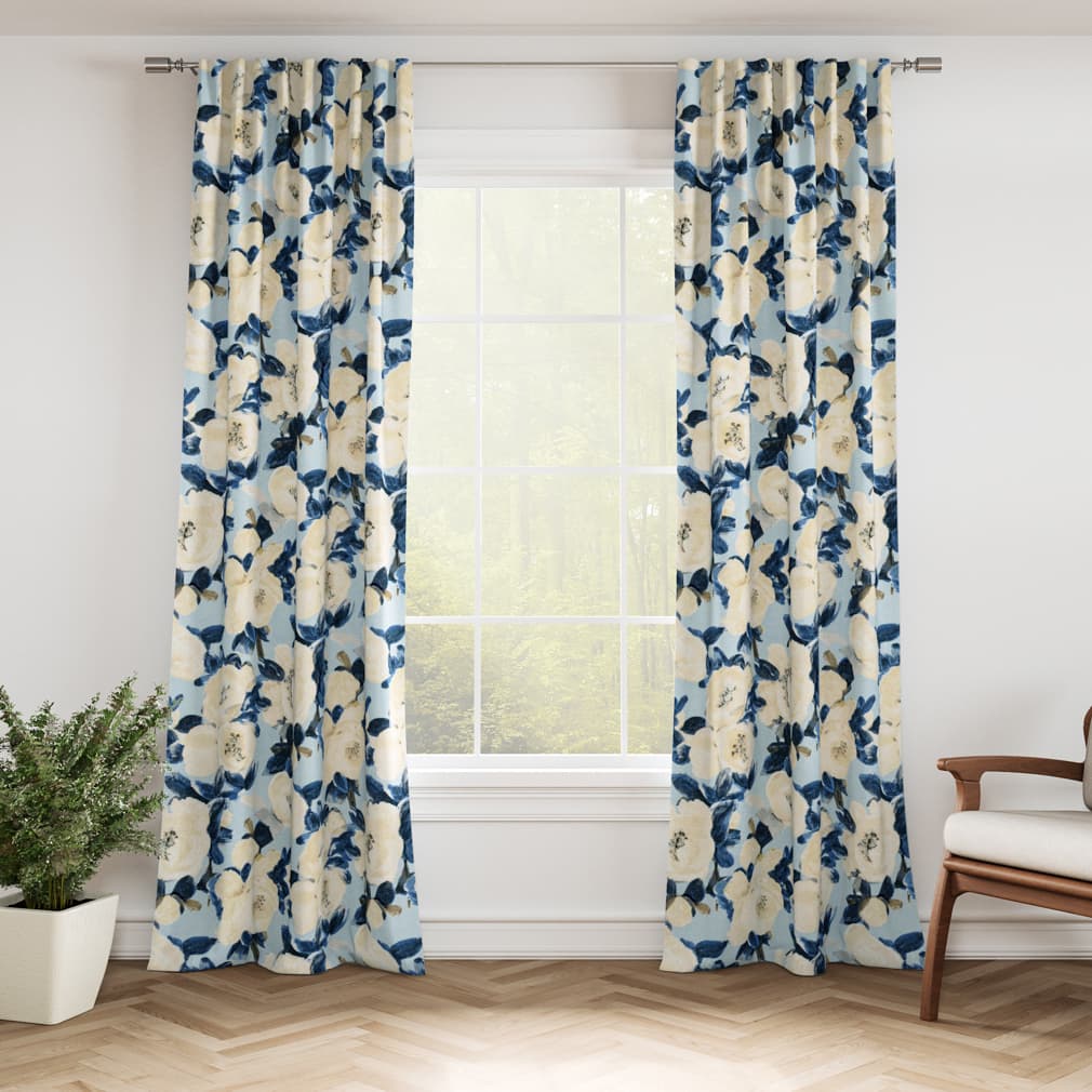 D3344 Floral Bluebell Blue Charlotte Fabrics