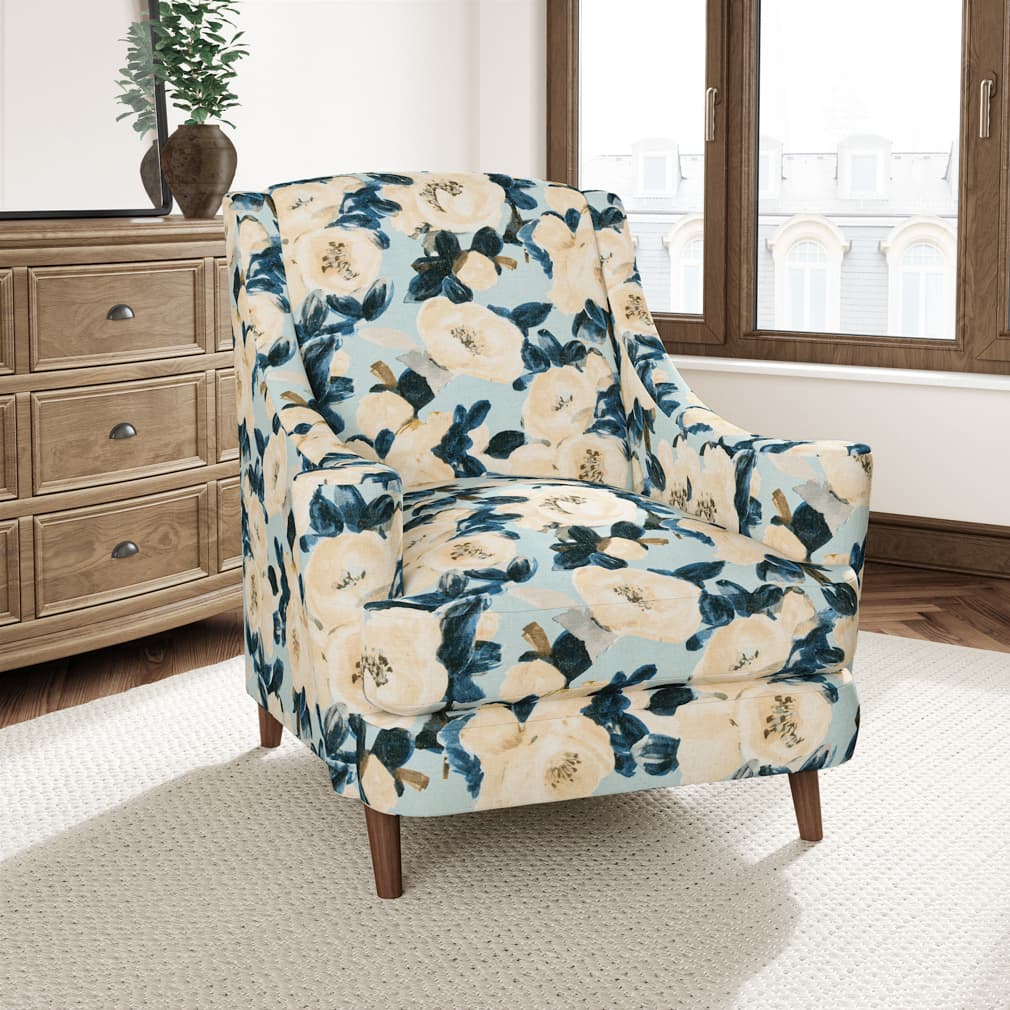 D3344 Floral Bluebell Blue Charlotte Fabrics