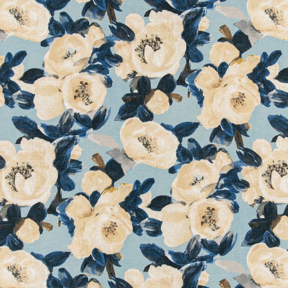 D3344 Floral Bluebell Blue Charlotte Fabrics