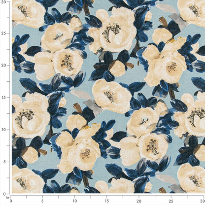 D3344 Floral Bluebell Blue Charlotte Fabrics