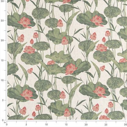 D3346 Floral,Leaves,Tropical & Botanical Blush Green,Pink Charlotte Fabrics