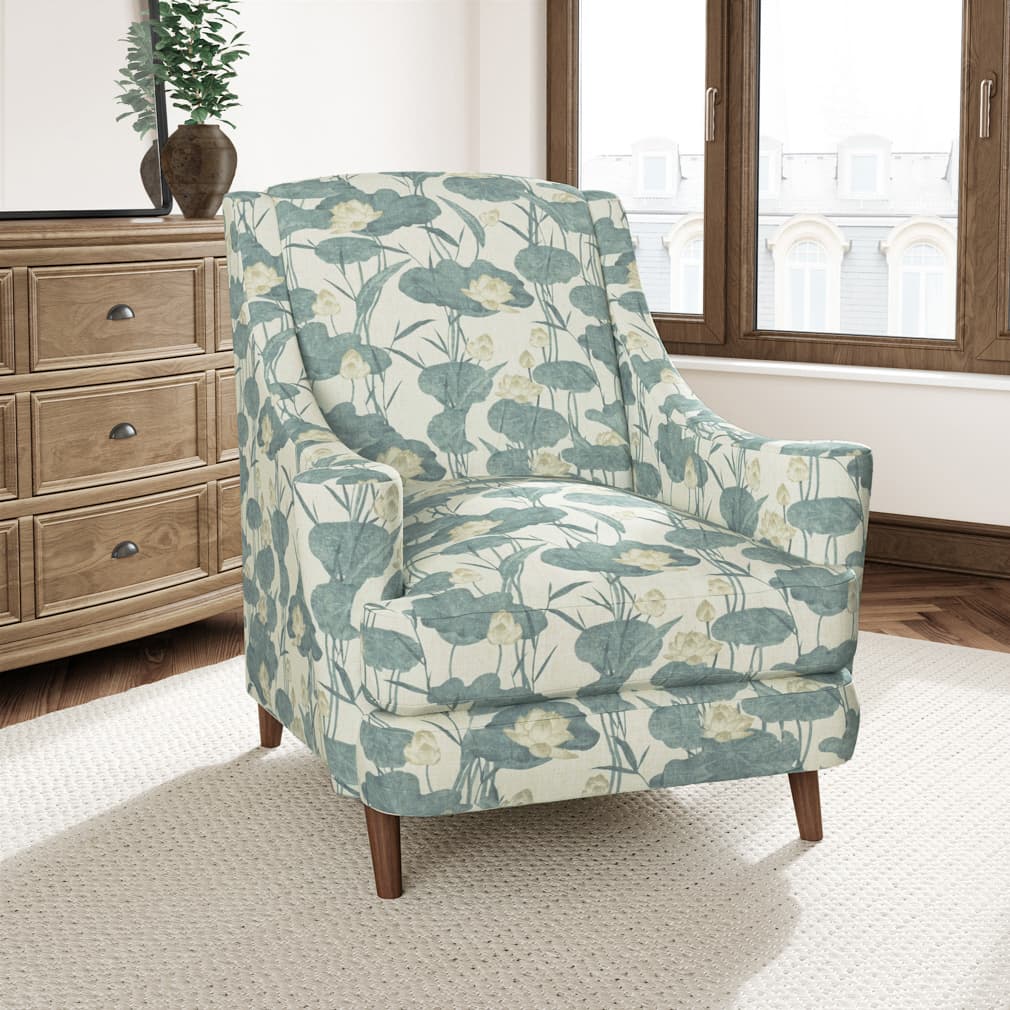 D3347 Floral,Leaves,Tropical & Botanical Lagoon Aqua & Teal Charlotte Fabrics