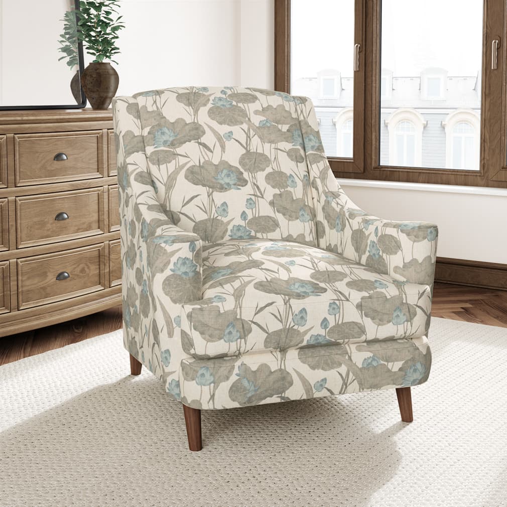 D3348 Floral,Leaves,Tropical & Botanical Storm Blue,Grey & Silver Charlotte Fabrics
