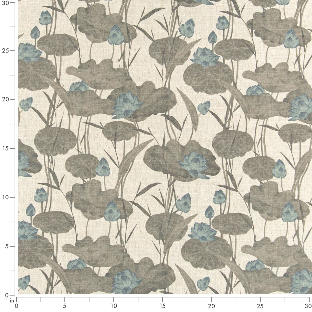 D3348 Floral,Leaves,Tropical & Botanical Storm Blue,Grey & Silver Charlotte Fabrics
