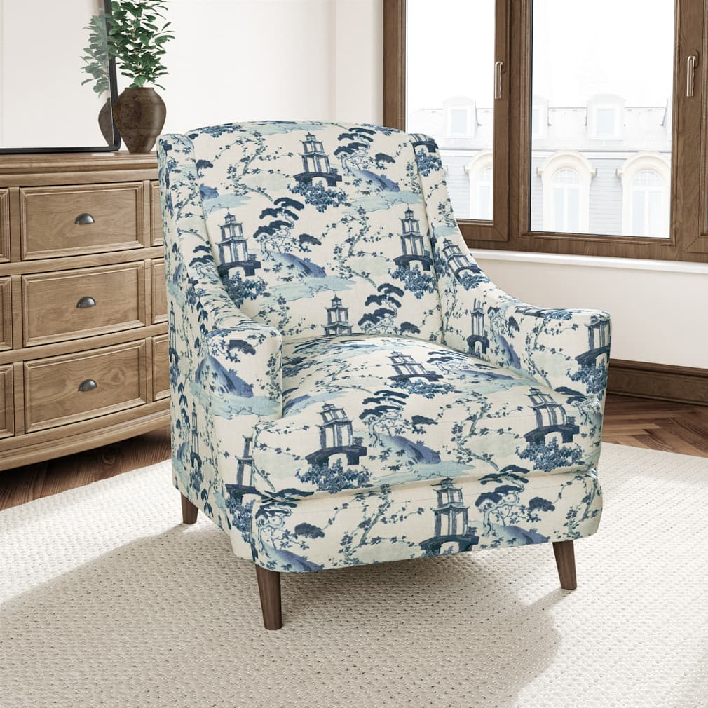 D3352 Global,Novelty,Toile Sapphire Blue Charlotte Fabrics