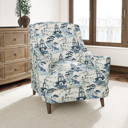 D3352 Global,Novelty,Toile Sapphire Blue Charlotte Fabrics