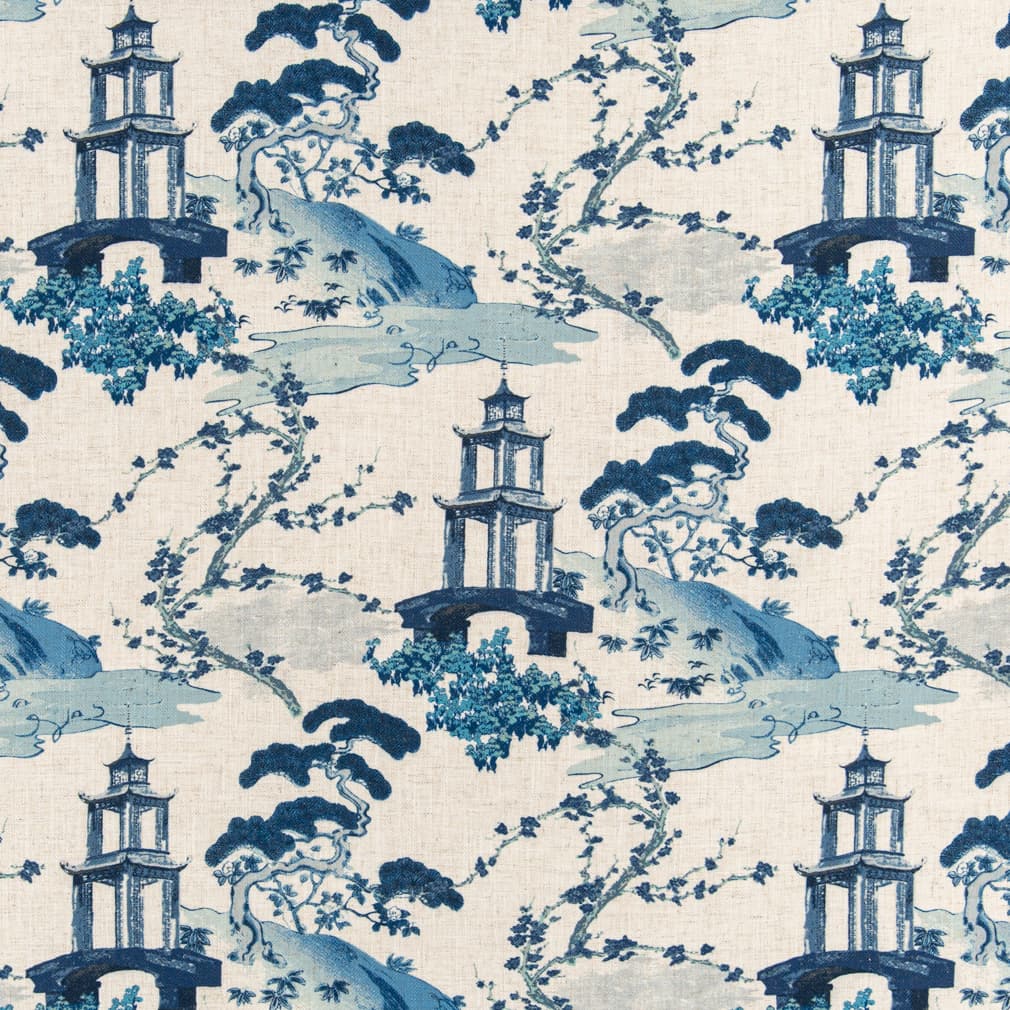 D3352 Global,Novelty,Toile Sapphire Blue Charlotte Fabrics