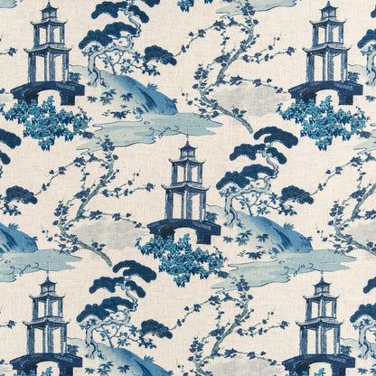 D3352 Global,Novelty,Toile Sapphire Blue Charlotte Fabrics