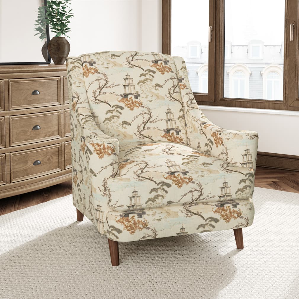 D3354 Global,Novelty,Toile Ivory Gold & Yellow,Green,Orange & Rust Charlotte Fabrics