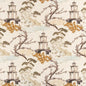 D3354 Global,Novelty,Toile Ivory Gold & Yellow,Green,Orange & Rust Charlotte Fabrics