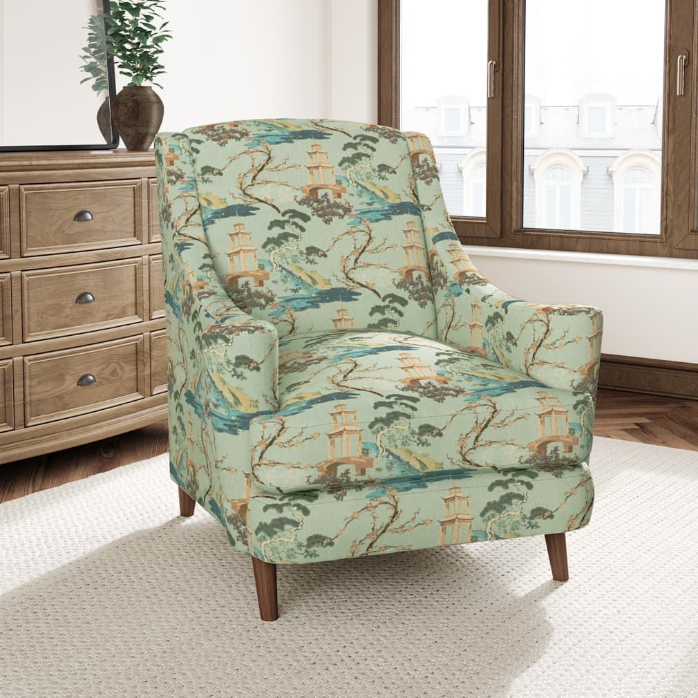 D3355 Global,Novelty,Toile Seaspray Green Charlotte Fabrics
