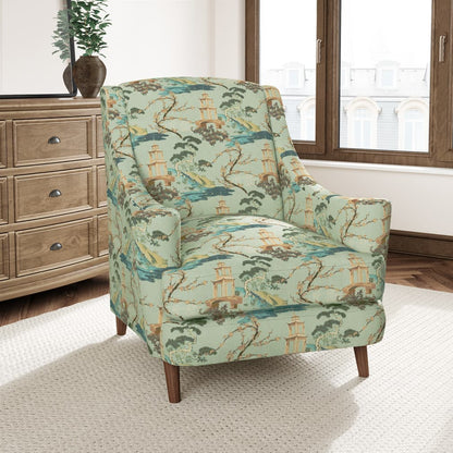 D3355 Global,Novelty,Toile Seaspray Green Charlotte Fabrics