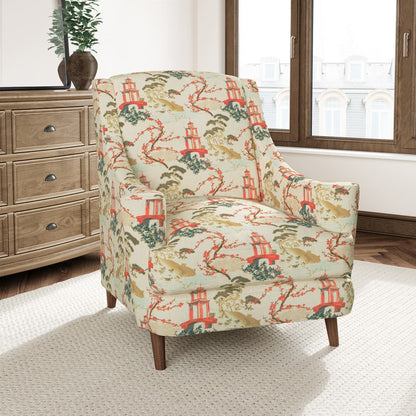 D3356 Global,Novelty,Toile Bouquet Green,Red & Burgundy Charlotte Fabrics