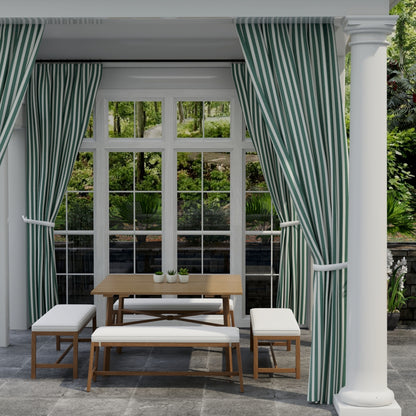 D3467 Stripe Tiki Forest Green Charlotte Fabrics