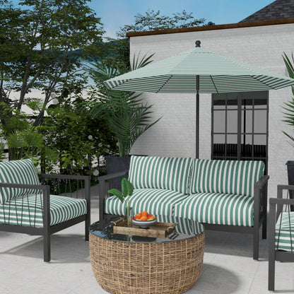 D3467 Stripe Tiki Forest Green Charlotte Fabrics