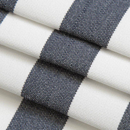 D3472 Stripe Tiki Navy Blue Charlotte Fabrics