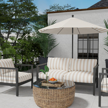 D3478 Stripe Cabana Sand Beige & Taupe Charlotte Fabrics