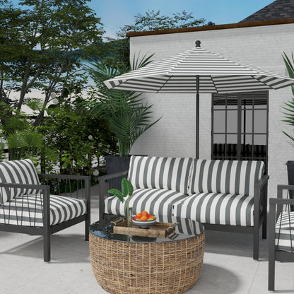 D3479 Stripe Cabana Black Black Charlotte Fabrics