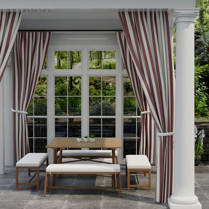 D3480 Stripe Cabana Wine Red & Burgundy Charlotte Fabrics