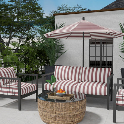D3480 Stripe Cabana Wine Red & Burgundy Charlotte Fabrics