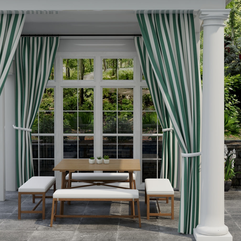 D3482 Stripe Cabana Forest Green Charlotte Fabrics