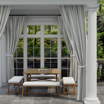 D3484 Stripe Cabana Seagull Grey & Silver Charlotte Fabrics