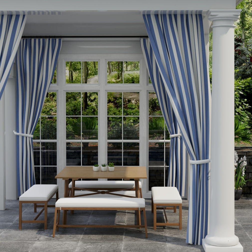 D3486 Stripe Cabana Nautical Blue Charlotte Fabrics