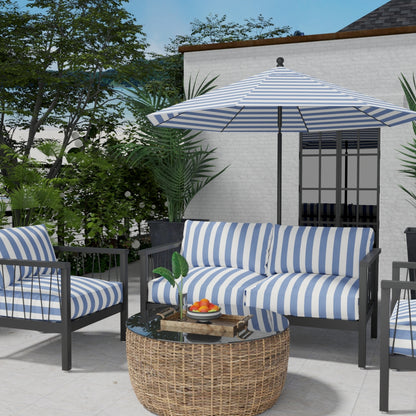 D3486 Stripe Cabana Nautical Blue Charlotte Fabrics