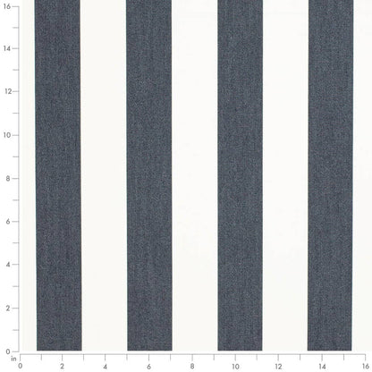 D3487 Stripe Cabana Navy Blue Charlotte Fabrics