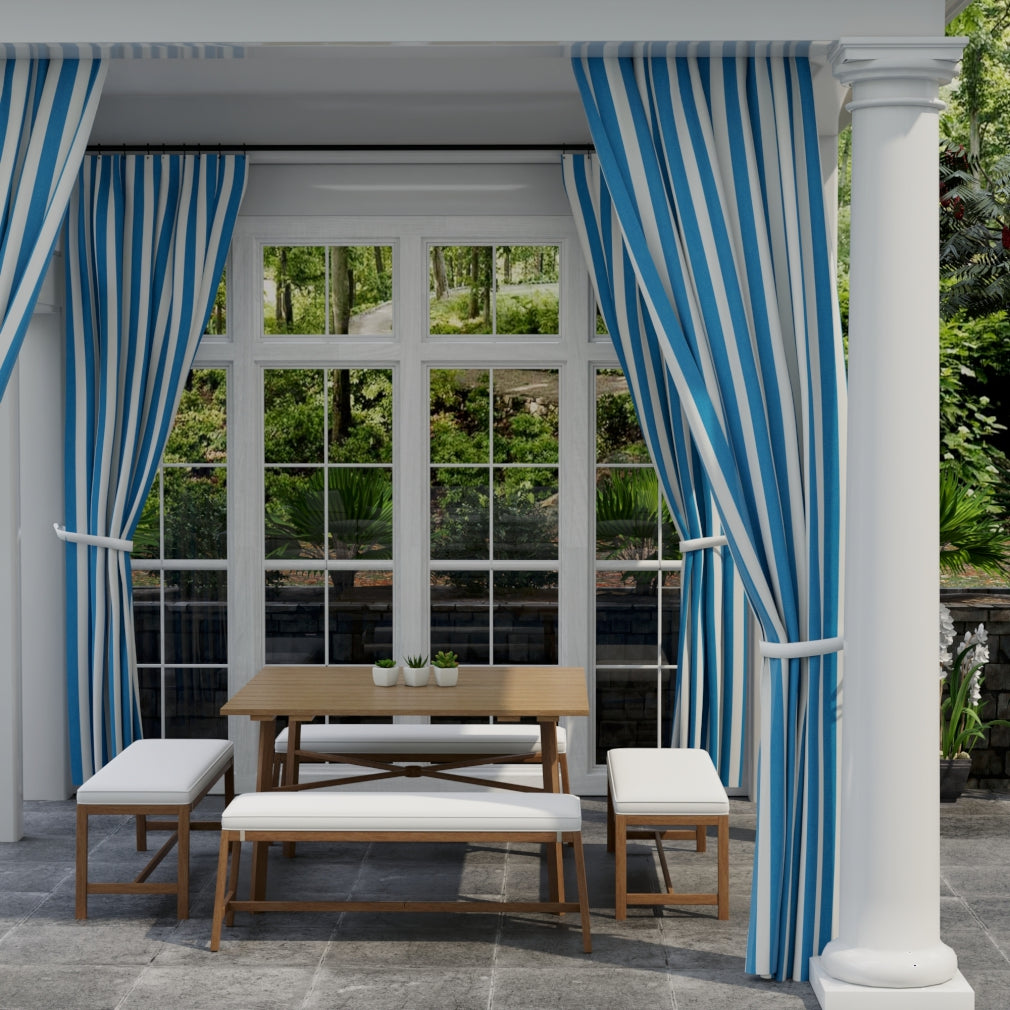 D3489 Stripe Cabana Atlantic Blue Charlotte Fabrics