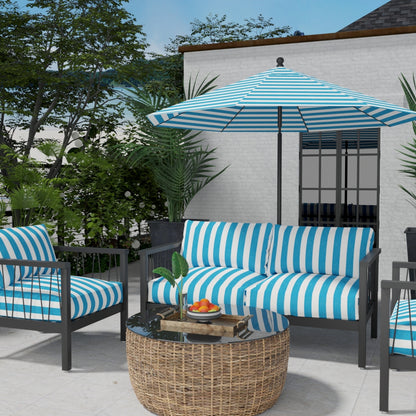 D3489 Stripe Cabana Atlantic Blue Charlotte Fabrics