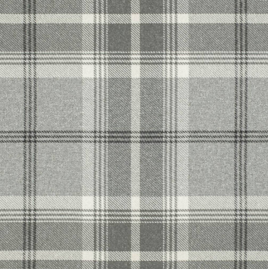 D3498 Plaid Graphite Grey & Silver Charlotte Fabrics