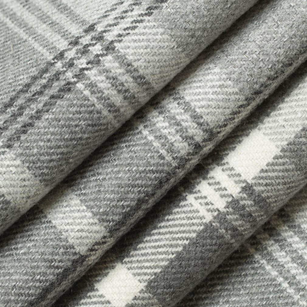 D3498 Plaid Graphite Grey & Silver Charlotte Fabrics