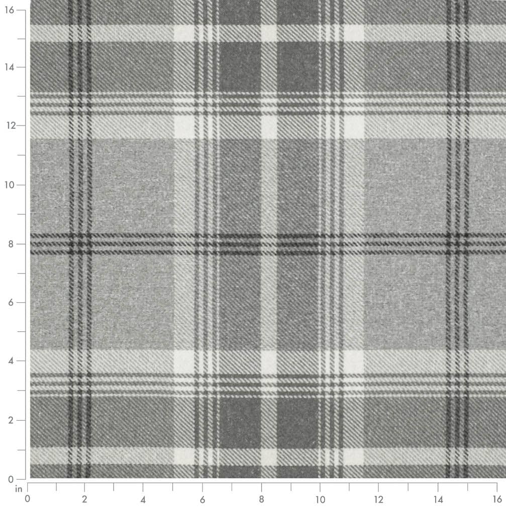 D3498 Plaid Graphite Grey & Silver Charlotte Fabrics