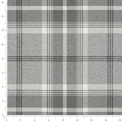 D3498 Plaid Graphite Grey & Silver Charlotte Fabrics