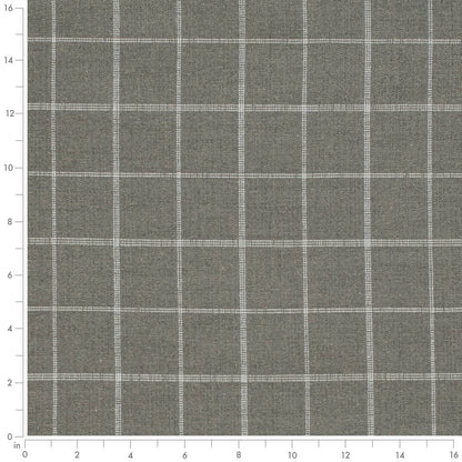 D3502 Plaid Smoke Grey & Silver Charlotte Fabrics