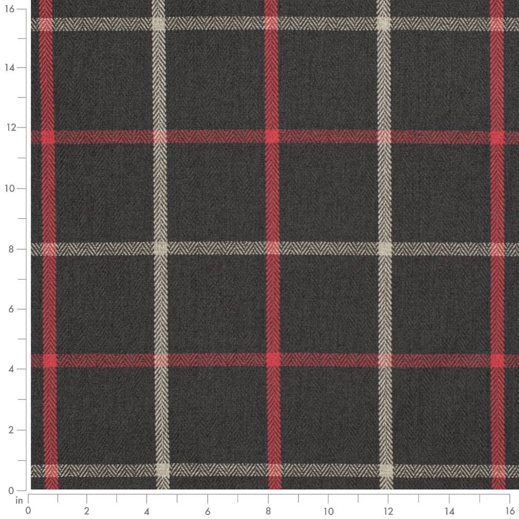 D3504 Plaid Oxblood Black,Red & Burgundy Charlotte Fabrics