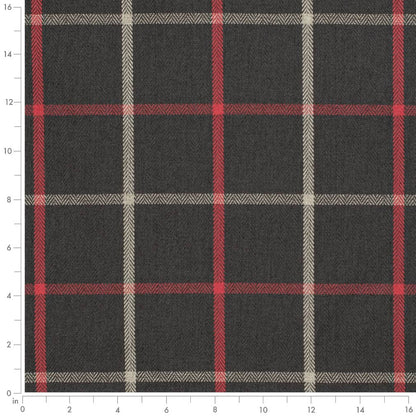 D3504 Plaid Oxblood Black,Red & Burgundy Charlotte Fabrics