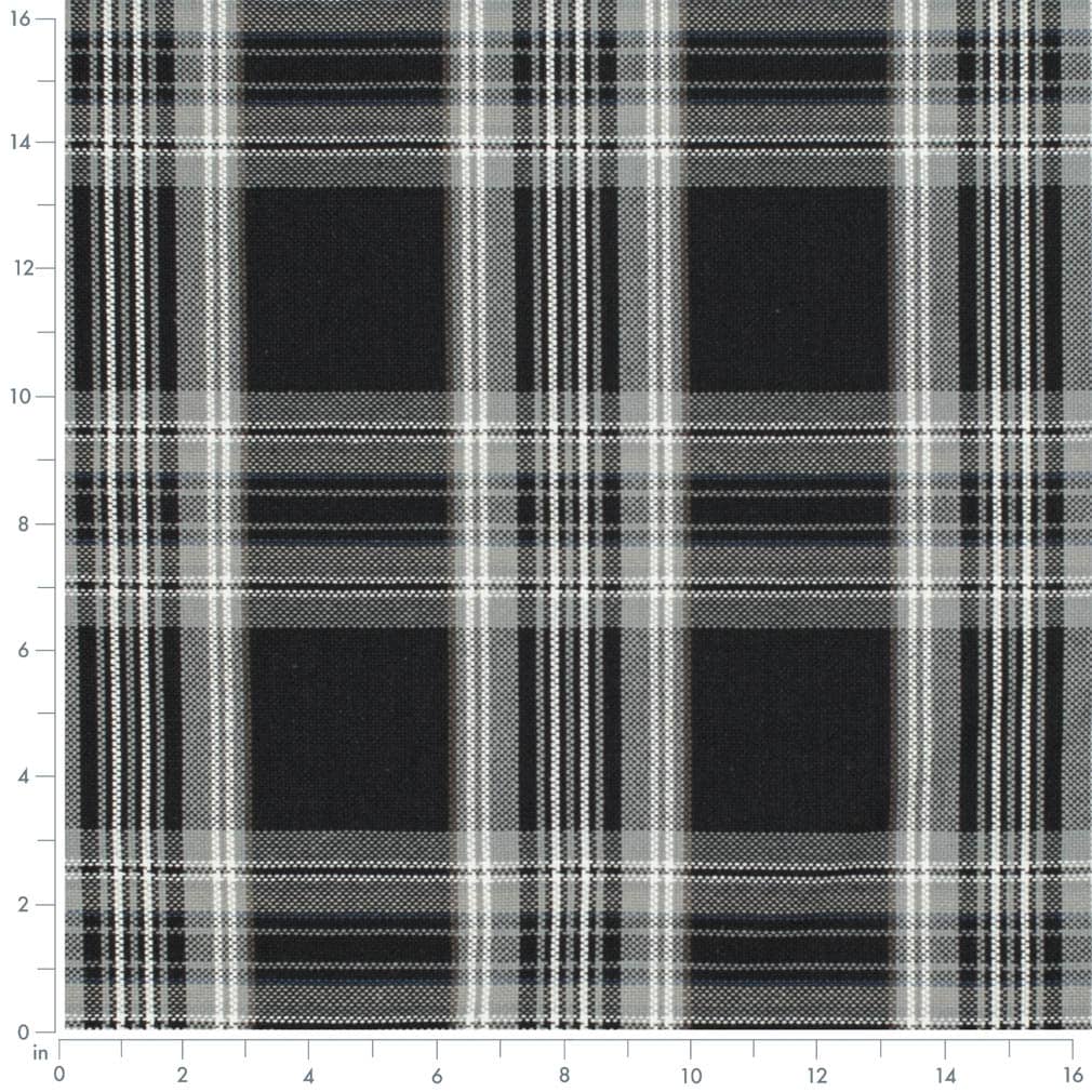 D3506 Plaid Ebony Black Charlotte Fabrics