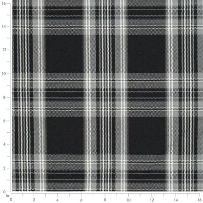 D3506 Plaid Ebony Black Charlotte Fabrics