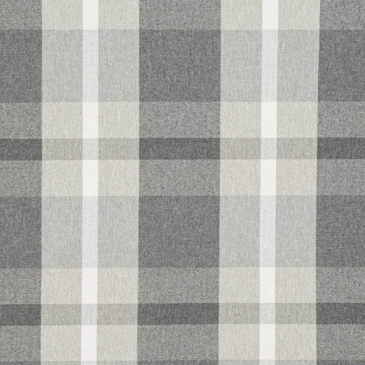 D3514 Plaid Carbon Grey & Silver Charlotte Fabrics