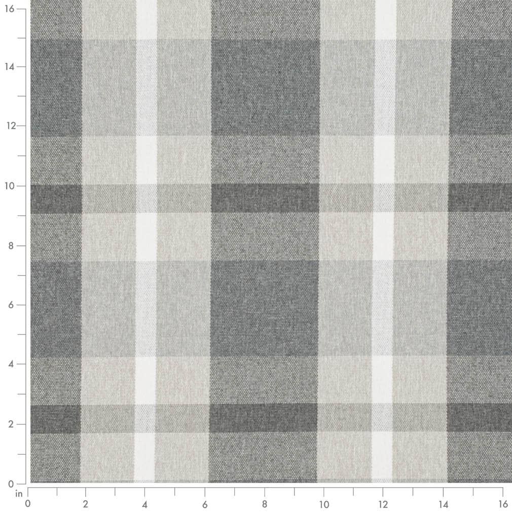 D3514 Plaid Carbon Grey & Silver Charlotte Fabrics